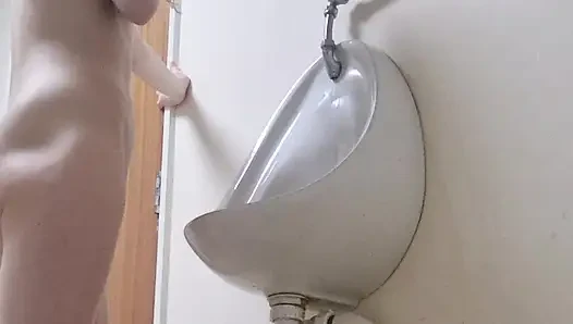 Girl Pisses Mens Bathroom Risky Pee