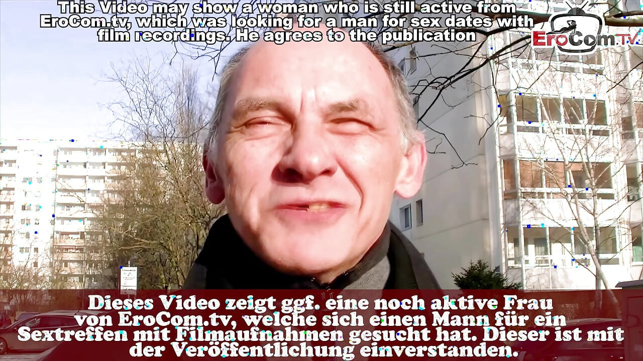 Old German housewife fucks after flirting with grandpa on the street
