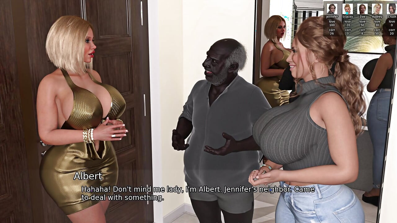 Blondă De Un Bătrân Negru Al Unui Vecin