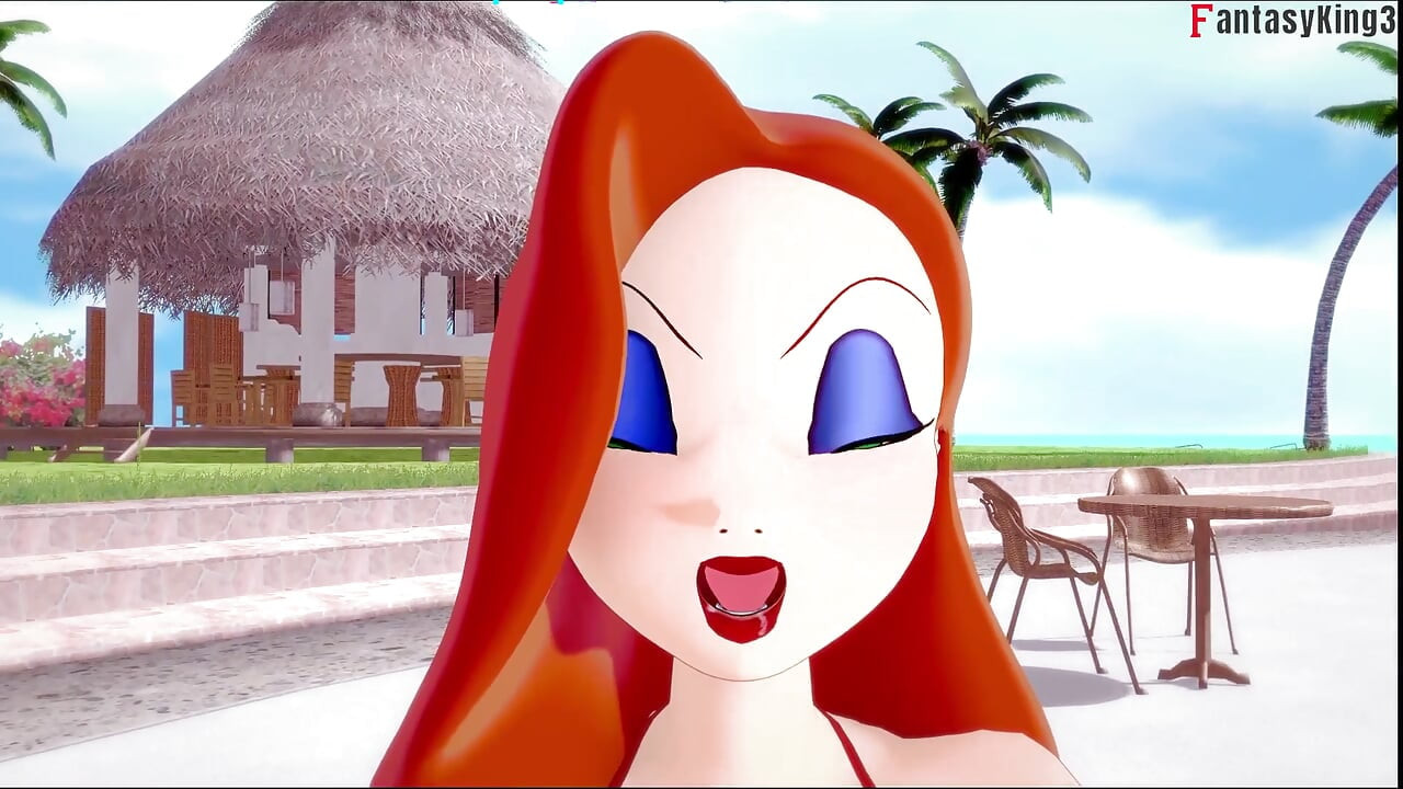 Jessica Rabbit bikinili bakış açısıyla seks yapıyor