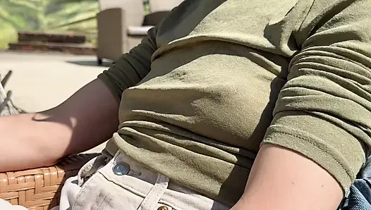 Everyone was looking at my sexy nipples wearing a see through shirt in public beach bar