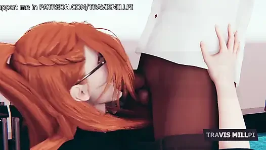Office Seduction with Busty Redhead Secretary After Hours Punishment