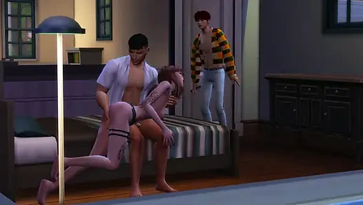 My friend fucked my girlfriend and they went to sleep cuckold sims 4 l 3d l cartoon l wife