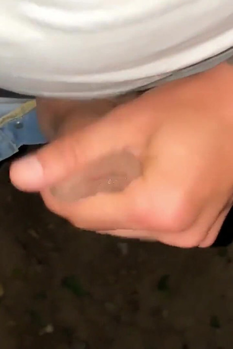 Horny Sweaty Twink Jerks off While Friends Are Camping Near