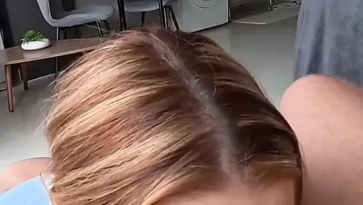 ROUGH SEX INSTEAD OF DESERT AFTER LUNCH - Blonde Gostosa ready for Cowgirl ride and Doggy Style in POV