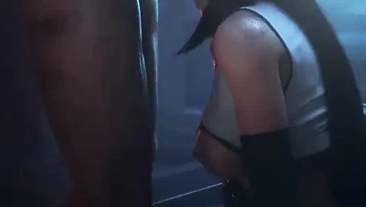 Dirty Tifa and Cloud Have Some Fun by Getting His Cock Deepthroated