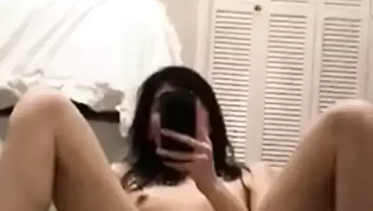 Wish she was smart enough to get closer to the mirror