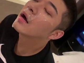 thick sperm on young asian face delight, on face & mouth 9''