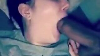 Big Black Monster Cock vs White Girl Mouth