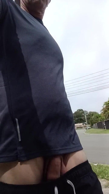 Unforgettable moment from "Str8 guy with cock out of pants walking around chilling like it's normal"