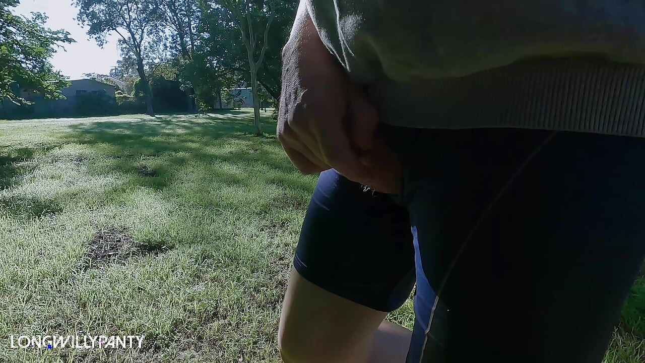 Straight uncut cock walks around with it exposed in public