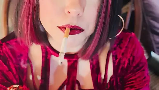 Velvet & Cigarettes! Tina Snua Chain Smoking 2 Cork 100 Cigarettes - Drifting OMI OME Snap Inhales Smoker