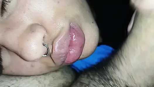 FACIAL CUMSHOT, DAMN HOW MUCH SPERM IN THAT MOUTH, SHE LOVES IT