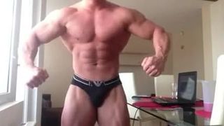 Bulgarian bodybuilder  flexing bulge