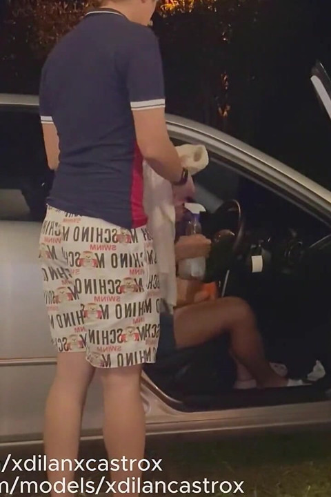 Cruising Bareback Anal Sex in the Car with Beautiful Twink Nalgon