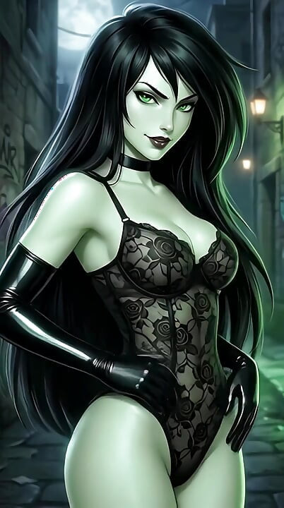 (Yapay zeka tarafından oluşturulur) Shego, Elastigirl, Heloise Nerz ve Mavis