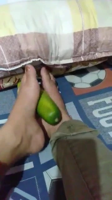 Footjob my cucumber 6