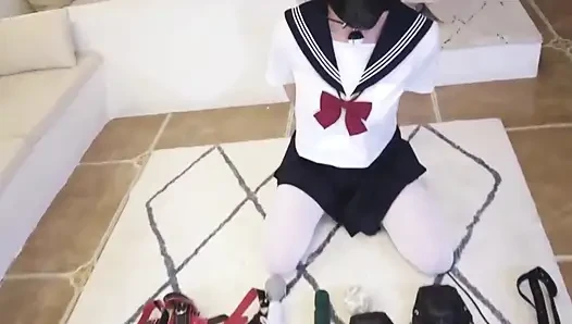 Dressed in Jk Clothes Is Restrained and Whipped