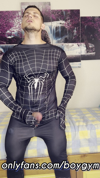 My COCK cums with Spiderman Suit💦