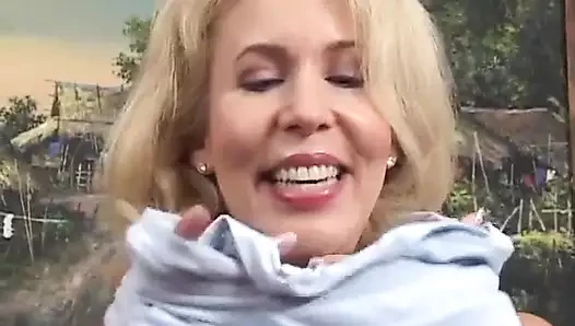 Bust milf takes his cock with a smile on her face
