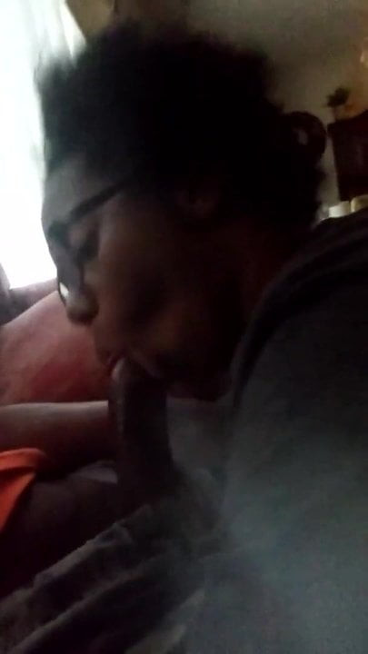 My sister sucking my dick on the couch