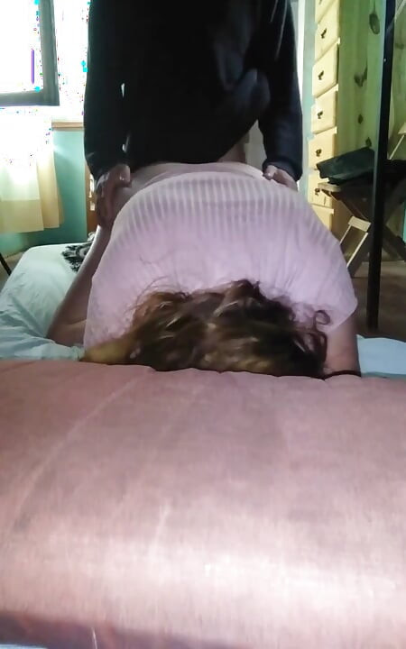 Recording with My Cell Phone with My Girlfriend in a Pink Dress