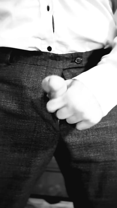 Jerking Off Untill I Cum In Slow Motion And Close Up (vertical video) Black and White filter