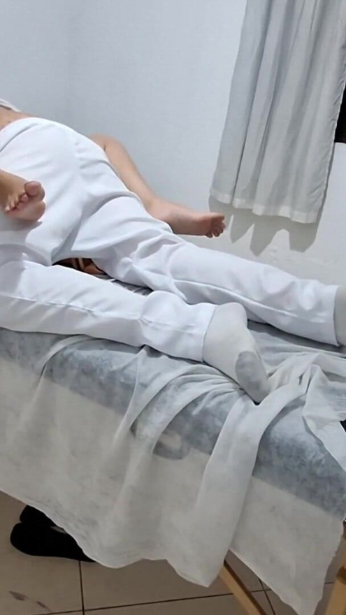 The doctor performs several exams on the patient's ass and pussy before eating her ass | Clip 3