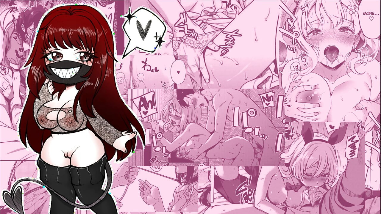 Хотвайф с большими сиськами играет с большим черным членом-дилдо, наблюдая за хентай