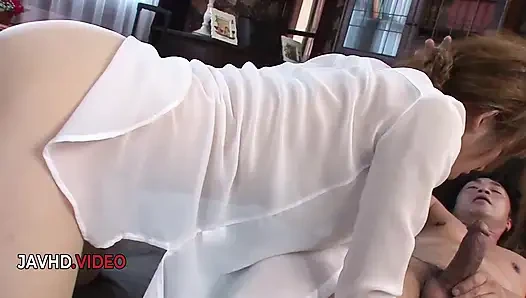 Horny Asian Hikaru Shiina Gives Insane Blowjob in Steamy Threesome Showdown