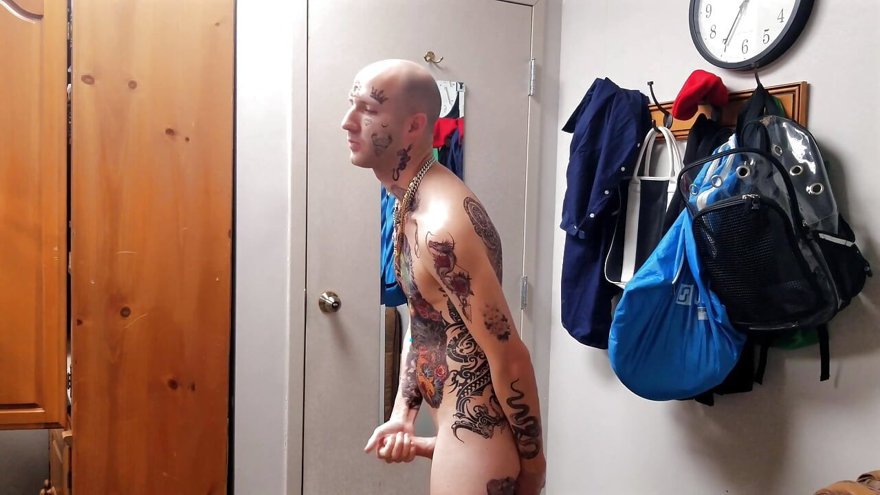 Face Tatted Dildo Fucking