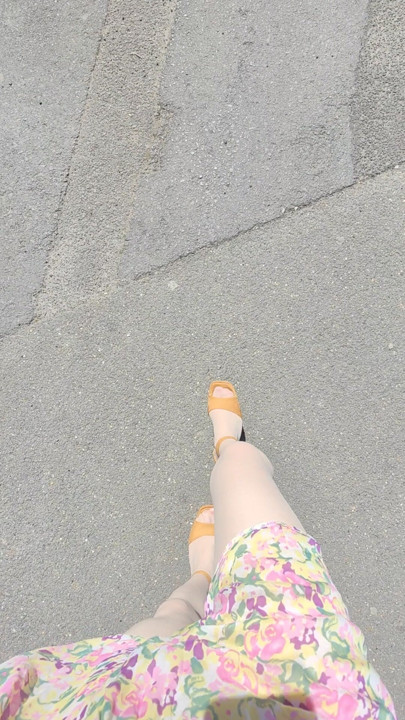 A walk to the park on a sunny day, are my legs nice?