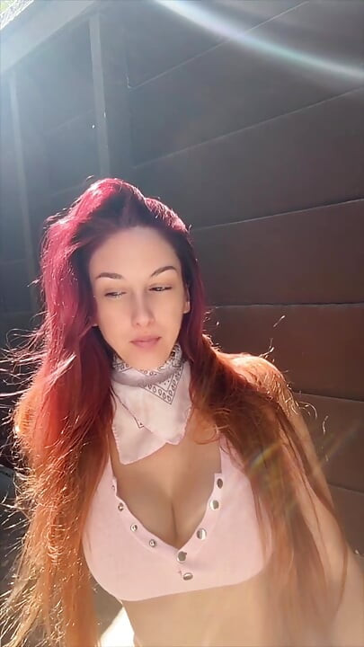 Artemisia Love Blowing Bubbles Outdoor and Smoking a Cigarette