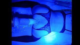 Going messy in the dark, filmed with uv neon lube