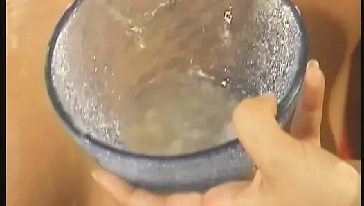 Blonde Sluts Drink Cum From Bowl in Group Gangbang