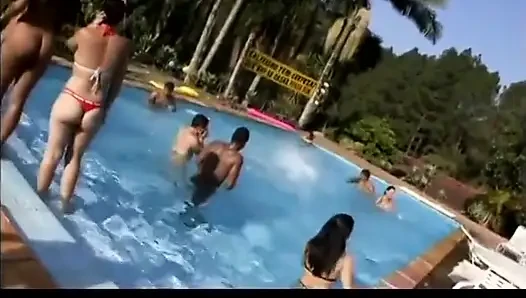 Gorgeous Latina Get Ass Fucked at a Pool Party