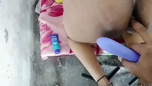 Double dildo in ass to fuck big ass Hindi audio doggy style anal