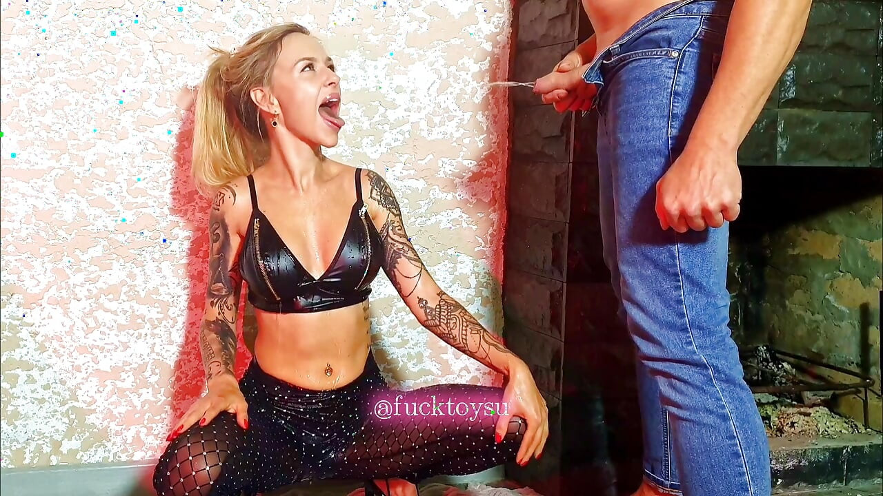 Latex Fetish Step Sister gets pissed on face and tits, Sucks Cock Deep, Rides Hard & Takes Heavy Close Up Facial