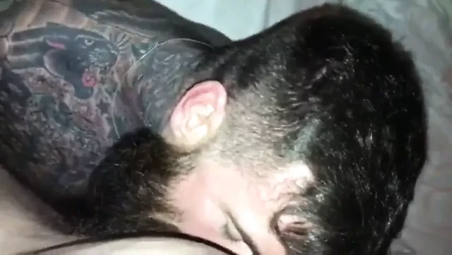 hot bearded guy sucking cock