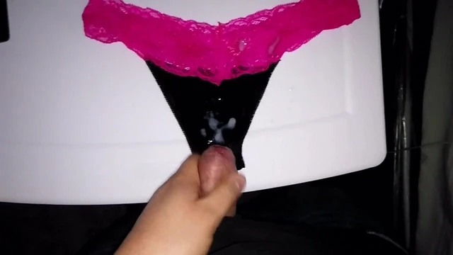 cumming on EX's thong