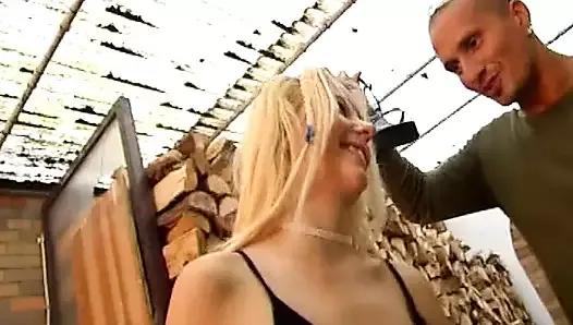 Hot German blonde gets a big load all over her beautiful pussy