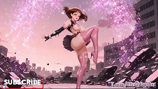 Uraraka My Hero Academia Oiled Slutty Tease Compilation Extended Version