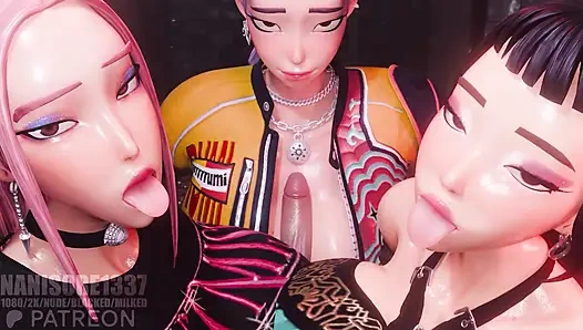 Rumi Mira, Тройной трах Zoey Huntrix, 3D