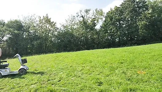 Riding my new mobility scooter