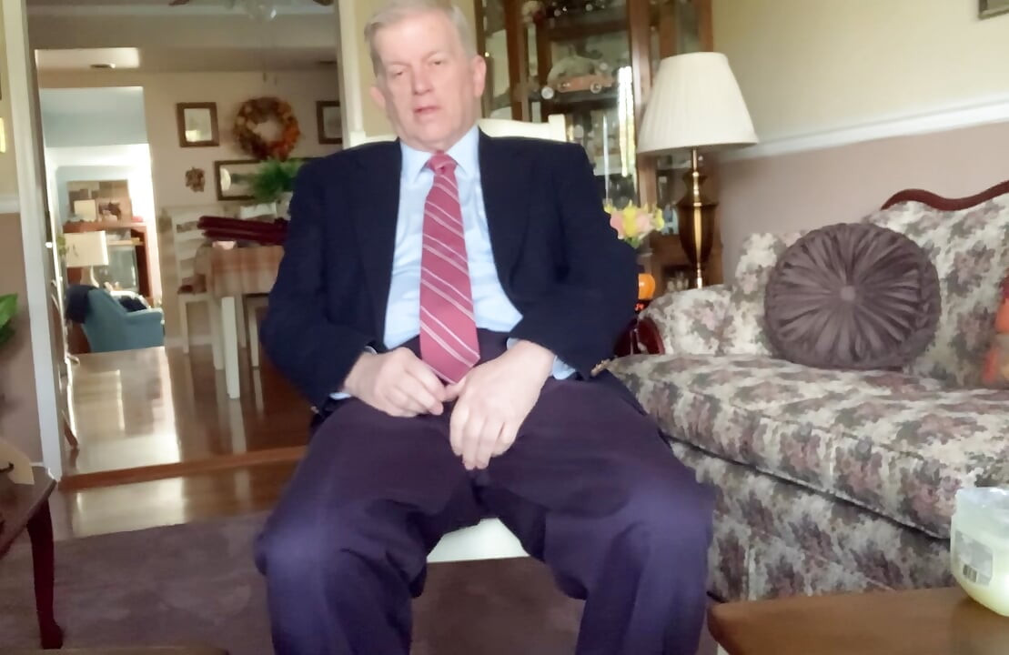 Well dressed grandpa masturbating