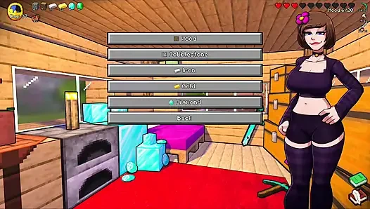 HornyCraft Minecraft-parodie - Steve bekommt einen schlampigen handjob von jenny für einen diamanten