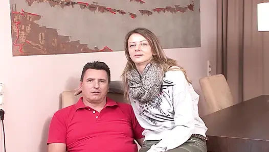 Pretty brunette German slut fucked on the office desk