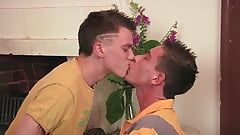 Intense threesome sex between horny and hot gay Sissy Bitch