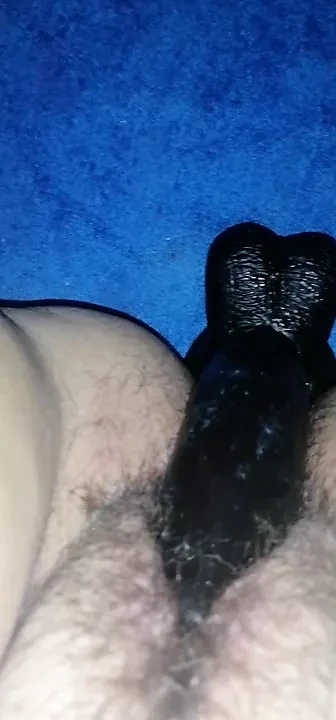 Fucking my wet tight pussy with my black dildo mmm
