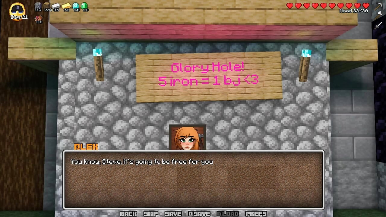 Minecraft Napaljeni zanat - Dio 3 - Alex puši Steveu od Loveskysanhentai
